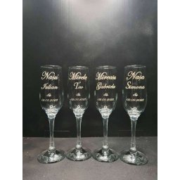 Set 4 pahare nunta, personalizate prin gravura, Miri & Nasi, din Sticla - KLTM210015