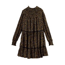 SCOTCH & SODA Rochie Smocked And Tiered Long Sleeved Dress 168914 SC5382 spacefloral pumpkin spice