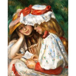 Set pictura pe numere, cu sasiu, Doua fete citesc - Renoir, 40x50 cm