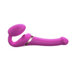 strap-on-me Multi Orgasm Strap-On Vibrator with Licking Stimulator Pink S