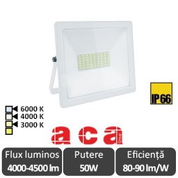 Aca Lighting - Proiector LED de Exterior 50W IP66 3000/4000 sau 6000K Alb sau Negru
