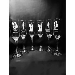 Set 6 pahare botez, personalizate prin gravura, Parinti, Nasi, Mosi, din Sticla - KLTM210031