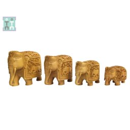 Set Elefanti - Figurine din Lemn - 12-18 x 7-13 x 7-10 cm - 1 Set