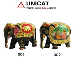 Elefanti - Figurine Colorate din Lemn - 13x10x7 cm - 1 Buc