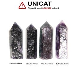 Generatoe din Fluorit Purpuriu Druzy Cristal Natural - 101-104 x 36-40 x 30-36 mm - (XXL) - 1 Buc