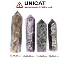 Generator din Fluorit Purpuriu Druzy Cristal Natural - 129-161 x 36-47 x 31-43 mm - (XXL) - 1 Buc