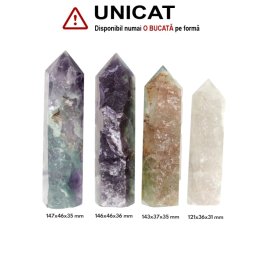 Generator din Fluorit Curcubeu Druzy Cristal Natural - 121-147 x 36-46 x 31-36 mm - (XXL) - 1 Buc