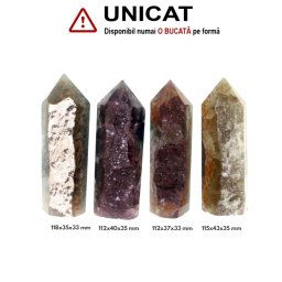 Generator din Fluorit Curcubeu Druzy Cristal Natural - 12-118 x 35-43 x 33-35 mm - (XXL) - 1 Buc