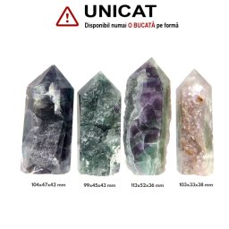 Generator din Fluorit Curcubeu Druzy Cristal Natural - 99-113 x 33-52 x 36-43 mm - (XXL) - 1 Buc