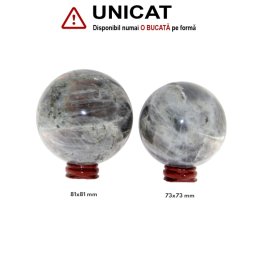Sfera Labradorit Minerala Naturala - 73-81 x 73-81 mm - 1 Buc