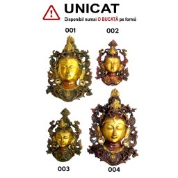 Capul Zeului Shiva - Decoratiune de Perete din Bronz 20-28 x 13-18 x 5 cm - 1 Buc
