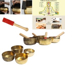 Bol Muzical Tibetan Manuale din 7 Metale cu Bat - 12-15,5 x 12-15,5 x 6-7 cm -1 Buc