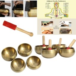 Bol Muzical Tibetan din 7 Metale cu Bat - 12-14 x 12-14 x 7-8 cm -1 Buc
