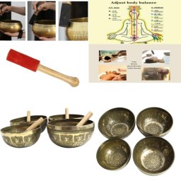 Bol Muzical Tibetan din 7 Metale - Yantra - cu Bat - 19-24 x 19-24 x 9-11 cm -1 Buc