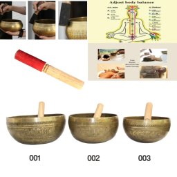 Bol Muzical Tibetan Gravat - Floare Vietii - din 7 Metale cu Bat - 14-20 x 14-20 x 8-9 cm -1 Buc