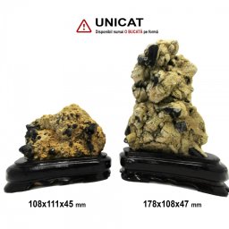 Cuart Negru - Morion in Matrice cu Suport Naturala Bruta - 108-178 x 108-111 x 45-47 mm - ( XXL) - 1 Buc