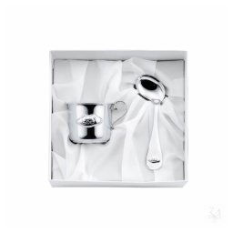 Set cana si lingurita argint masiv Baby Ursulet KIT_ORSO Argint pentru copii Zaramella Argenti
