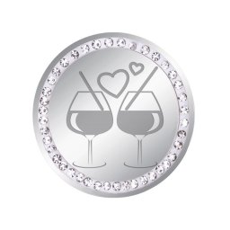 Martisor Brosa Inox Banut Pietre Pasionate de vin Argintiu