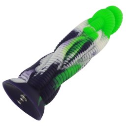 HiSmith HSA114 Silicone Dildo KlicLok 9.45" Green-Black-White