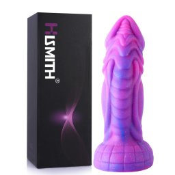 HiSmith HSD01 Curved Giant Silicone Purple Starry Animal Dildo Suction Cup 8" Purple-Pink