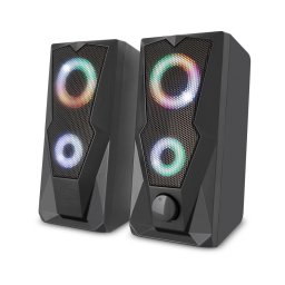 Difuzoare USB cu retroiluminare RGB 6W/5V negre Yenkee