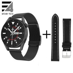 Smartwatch Efour Tech DT3 PRO + cadou curea de piele, negru, limba romana