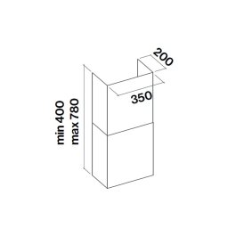 Extensie telescopica FALMEC KCQAN.00#B, Culoare alb, Pentru mascarea tubulaturii, Compatibila cu hotele Flipper, Verso, Quasar