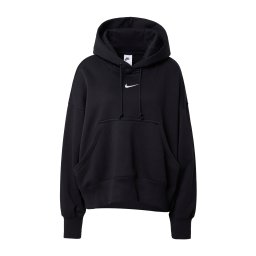 Nike Sportswear Bluză de molton 'Phoenix Fleece' negru / alb