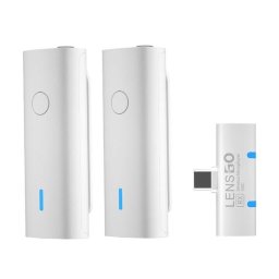 Microfon Set microfoane lavaliera wireless LENSGO 518C pentru dispozitive cu USB Type-C / Android
