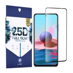 Folie sticla Xiaomi Redmi Note 10 10S, Lito Full Glue Full Screen, Negru