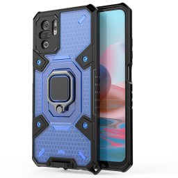 Husa antisoc Xiaomi Redmi Note 10 10S, Honeycomb Armor, Blue