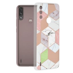 Husa Motorola Moto E7 Power E7i Power, Techsuit Marble Series, Purple Hex