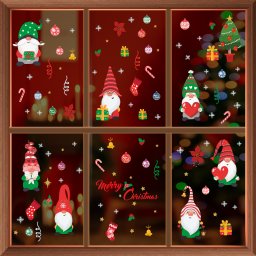 Sticker Merry Christmas With Cute Gnomes