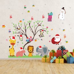 Sticker Animals Together For Christmas