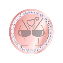 Martisor Brosa Inox Banut Pietre Pasionate de vin Rose Gold