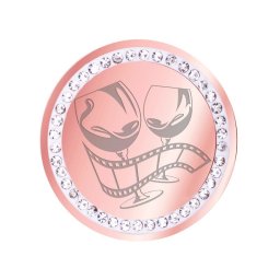 Martisor Brosa Inox Banut Pietre Seara de film Rose Gold