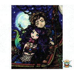 Set goblen cu diamante patrate AB Oraloa, fara sasiu, Captura pescarului, 73x91 cm