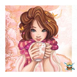 Set goblen cu diamante patrate Oraloa, fara sasiu, Imparateasa aromelor, 71x71 cm