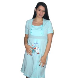Camasa de alaptare, Baby Shower, turquoise, maneca scurta
