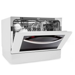 Klarstein Havasia UV 6 Luminance, mașină de spălat vase, cu lumină UV, cu fața din sticlă, cu suport liber, 1380W (DSM-Havasia-Luminanc)