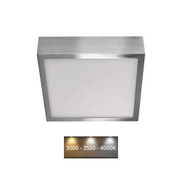 Plafonieră LED/12,5W/230V 3000/3500/4000K 17x17 cm crom