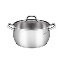 Oală cu capac 24 cm oțel inoxidabil Lamart