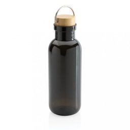 Sticla de apa sport, Everestus, 18SEP3020, 680 ml, 7.5x7.5x22.3x Ø7.5 cm, Rpet, Polipropilena, Negru, saculet inclus