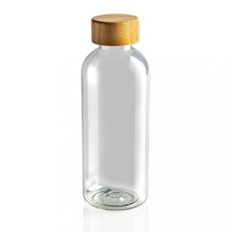 Sticla de apa sport, Everestus, 18SEP3025, 660 ml, 7.4x7.4x20.6x Ø7.4 cm, Rpet, Bambus, Transparent, saculet inclus