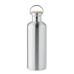 Sticla de apa sport, Everestus, 18SEP3062, 1500 ml, Ø10x30 cm, Otel, Argintiu, saculet inclus
