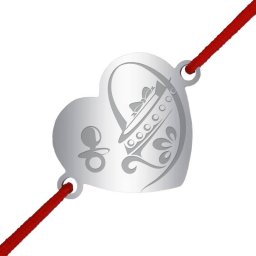 Martisor Bratara Inox Inima Argintie Carucior Bebe