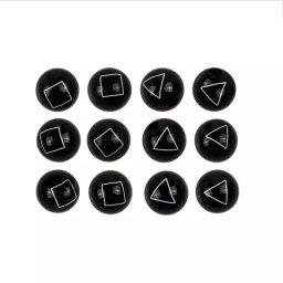 Set 12 bile de sticla pentru joc de indemanare, negru, Gonga® Negru