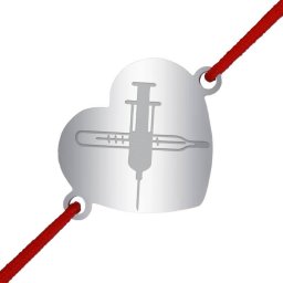 Martisor Bratara Inox Inima Argintie Termometru Seringa