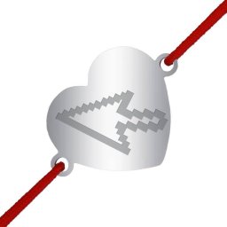 Martisor Bratara Inox Inima Argintie Cursor