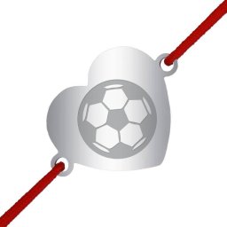 Martisor Bratara Inox Inima Argintie Minge Fotbal